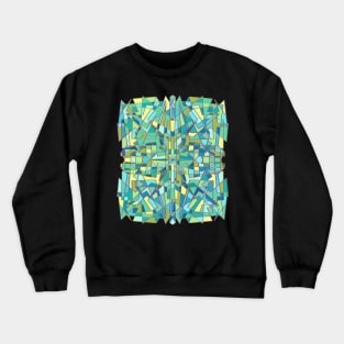 Random geometric shapes in cool greenish color tones Crewneck Sweatshirt